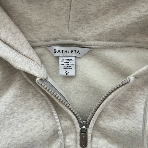 Athleta Light Gray Women's Zip-Up Hoodie - Picture 2 of 2